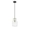 Z-Lite Bella 1 Light Mini Pendant, Matte Black & Olde Brass & Clear 476MP-ROD-MB-OBR - alternate 7